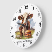 かわいい牛の愛好家のキッチン ラージ壁時計 (傾斜)