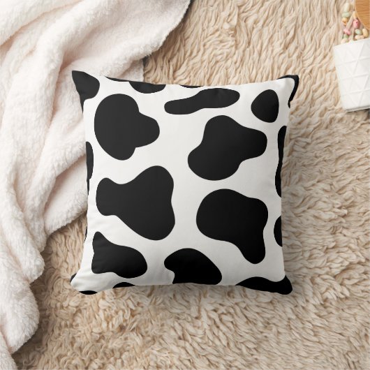 かわいい牛の斑点の枕 クッション (ブランケット)