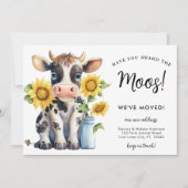 かわいい牛の新しい住所引っ越しました国の移動 案内状 (正面)