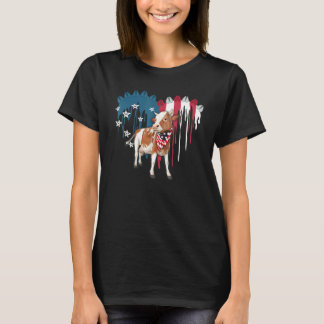 かわいい牛の旗 アメリカンハート Tシャツ