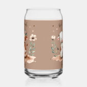 かわいい牛の最高の友達ハグフローラアート ガラス缶 (左)