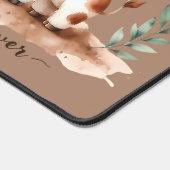 かわいい牛の最高の友達ハグフローラアート デスクマット (コーナー)