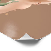 かわいい牛の最高の友達ハグフローラアート ポスター (コーナー)