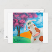 かわいい牛の民俗芸術の絵 ゴードン ブルース ポストカード (正面/裏面)