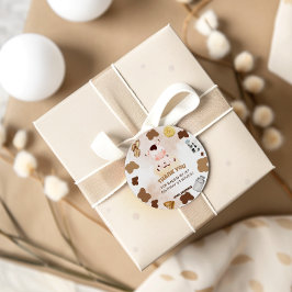 かわいい牛の水の色の誕生日パーティーありがとう ラウンドシール