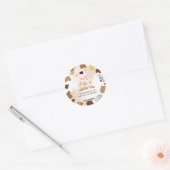 かわいい牛の水彩画 誕生日パーティーのお礼 ラウンドシール (封筒)