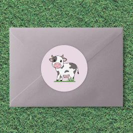 かわいい牛の漫画のシール ラウンドシール