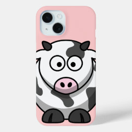 かわいい牛の漫画 iPhone 15ケース