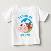 かわいい牛の牧場の子供たちの誕生日パーティー