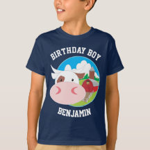 かわいい牛の牧場の子供たちの誕生日パーティー