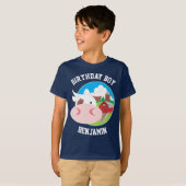 かわいい牛の牧場の子供たちの誕生日パーティー Tシャツ (正面フル)