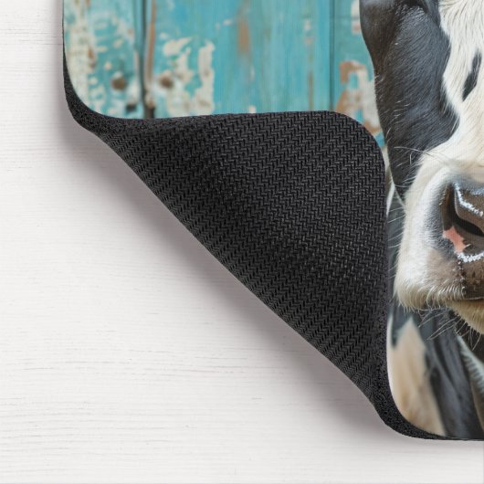 かわいい牛の牧場の家の絵 マウスパッド (コーナー)