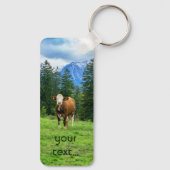 かわいい牛の牧草地、写真 キーホルダー (裏面)