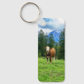 かわいい牛の牧草地、写真 キーホルダー (正面)