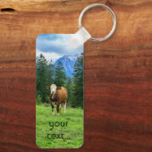 かわいい牛の牧草地、写真 キーホルダー (裏面)