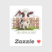 かわいい牛の生活は農場で良いカスタムカットビニル シール (シート)