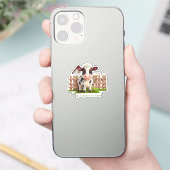 かわいい牛の生活は農場で良いカスタムカットビニル シール (スマートフォン)