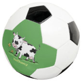 かわいい牛の緑のフィールド漫画イラストレーション サッカーボール (3/4)