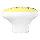 かわいい牛の緑のフィールド漫画イラストレーション セラミックノブ (側面)