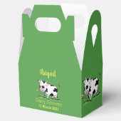 かわいい牛の緑のフィールド漫画イラストレーション フェイバーボックス (オープン)