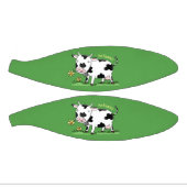 かわいい牛の緑のフィールド漫画イラストレーション ミニバスケットボール (パネル)