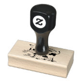 かわいい牛の緑のフィールド漫画イラストレーション ラバースタンプ (スタンプ)