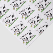 かわいい牛の緑のフィールド漫画イラストレーション 薄葉紙 (詳細)