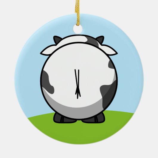 かわいい牛の置物 セラミックオーナメント (裏面)