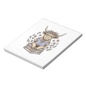 かわいい牛の花柄本スタックヴィンテージ ノートパッド (回転)