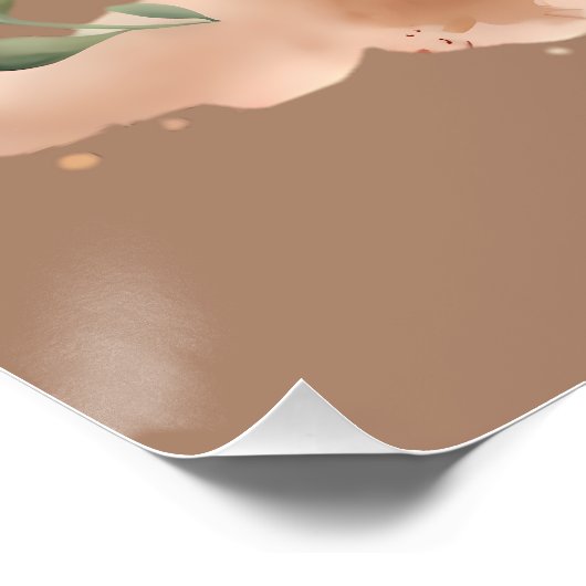 かわいい牛の親友ハグ フラワーのアート ポスター (コーナー)