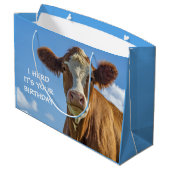 かわいい牛の話し合いは君の誕生日 ラージペーパーバッグ (裏面アングル)