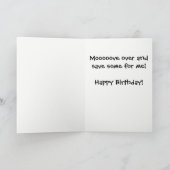 かわいい牛の誕生日カード カード (内部)