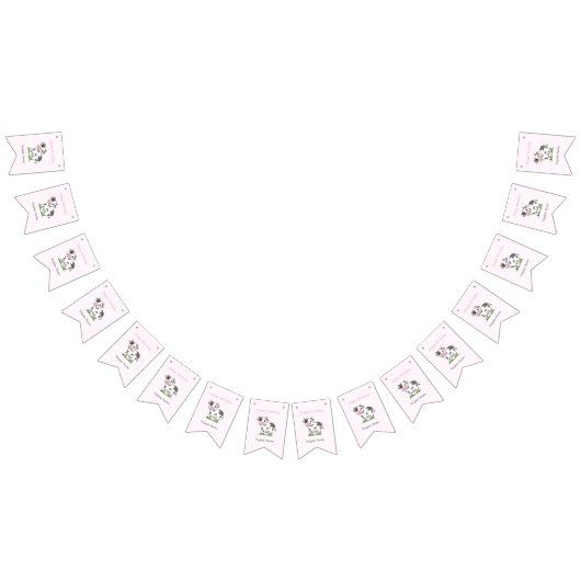 かわいい牛の誕生日バンティングフラグ バンティングフラッグ (全)