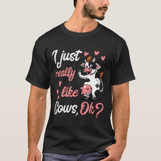 かわいい牛の農場の動物 Tシャツ (正面)