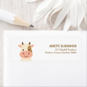 かわいい牛の農家の動物の赤ちゃんシャワー ラベル (インサイチュ)