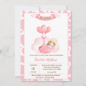 かわいい牛の雲バルーン赤ちゃんシャワー招待状 招待状 (正面)