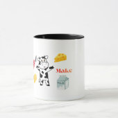 かわいい牛の面白いマグカップでミルクを作る マグカップ (中央)
