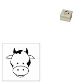 かわいい牛の顔ウッドアートスタンプ ラバースタンプ (押印)