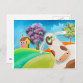 かわいい牛の顔ゴードン・ブルース・アート ポストカード (正面/裏面)