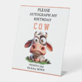 かわいい牛の飼育動物2nd誕生日パーティー 台座サイン (正面)