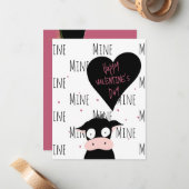 かわいい牛の駄洒落「Only Moooooo」 ノートカード (正面/裏面インサイチュ)