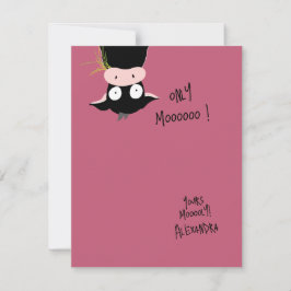 かわいい牛の駄洒落「Only Moooooo」 ノートカード