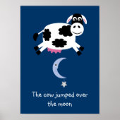 かわいい牛は月のポスターを飛び越えた ポスター (正面)