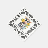 かわいい牛ひまわりファーム動物ふくらはぎ赤ちゃんシャワー スタンダードカクテルナプキン (角)