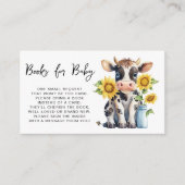 かわいい牛ひまわりファーム赤ちゃんシャワーベビー エンクロージャーカード (正面)