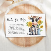 かわいい牛ひまわりファーム赤ちゃんシャワーベビー エンクロージャーカード