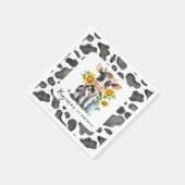 かわいい牛ひまわりモダンファーム動物1歳の誕生日 スタンダードカクテルナプキン (角)