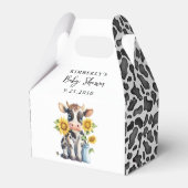 かわいい牛ひまわりモダン花シンプル農園ベイビーシャワー フェイバーボックス (正面サイド)