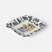 かわいい牛ひまわりモダン花シンプル農園ベイビーシャワー ペーパープレート (傾斜あり)