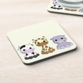かわいい牛キリン海馬漫画の女の子イエロー コースター (左側)